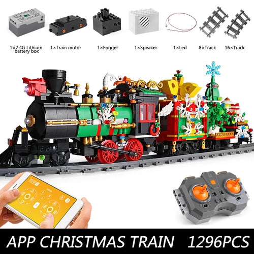 Electric RC Christmas Train Set with Winter House Circuit by Mould King 10015 - An Enchanting Addition to Your Holiday Decor ToylandEU.com Toyland EU
