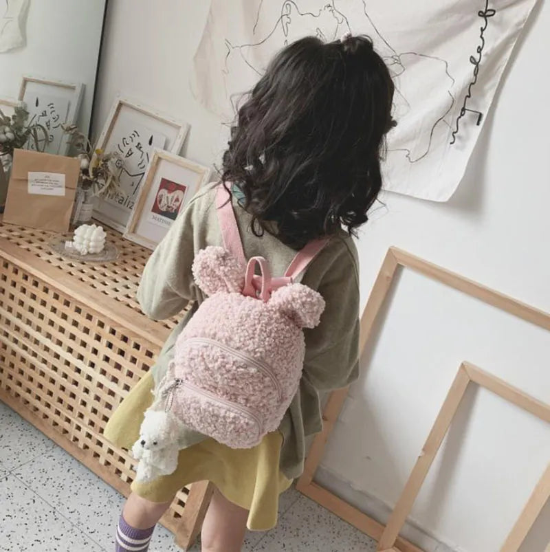 New Fashion Lovely Kids Newborn Plush Cute Backpack  Bunny Ear - ToylandEU