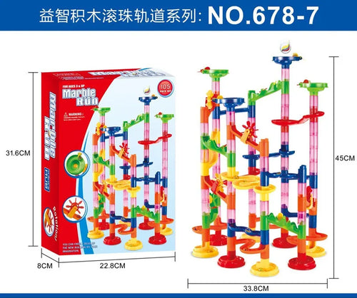 DIY Track Pipe Building Blocks For Children Ball Circuit Marble Race Toyland EU