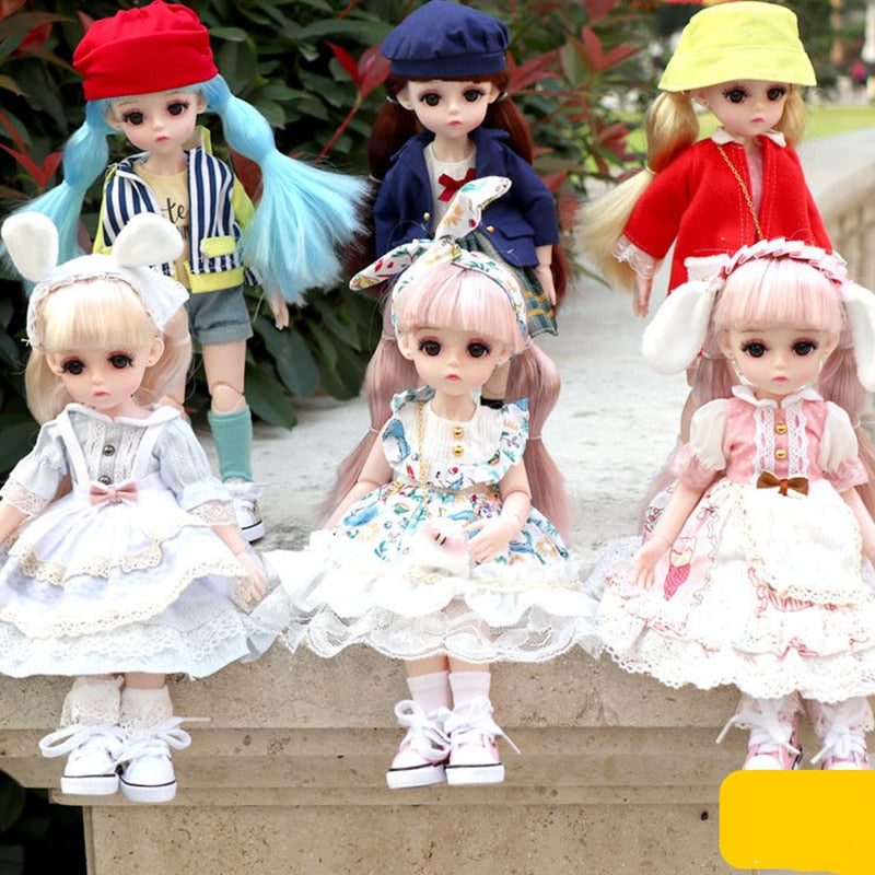 Lolita Dress 30CM BJD Doll with 15 Movable Joints and School Suit - ToylandEU