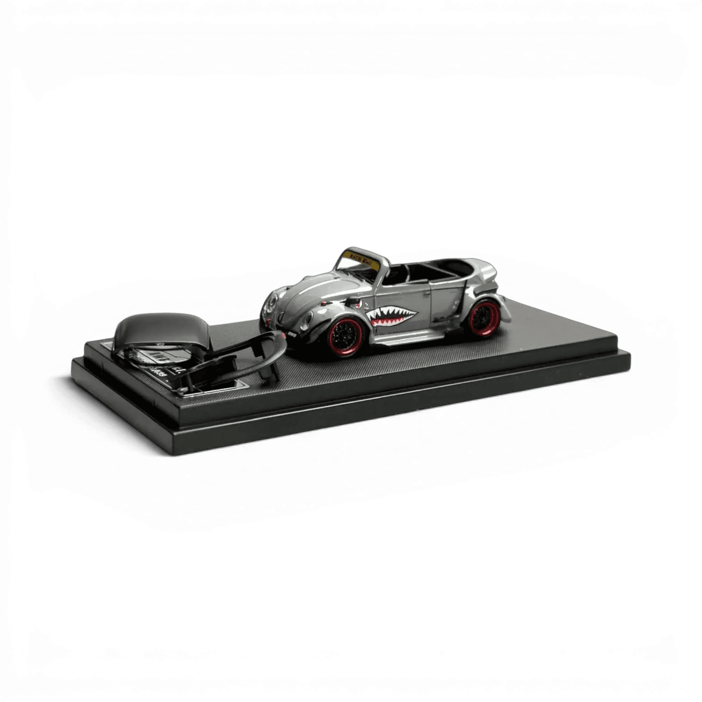 HKM Model VW Beetle Convertible Grey Shark Mouth 1:64 - Lot57Supplies Diecast Shop