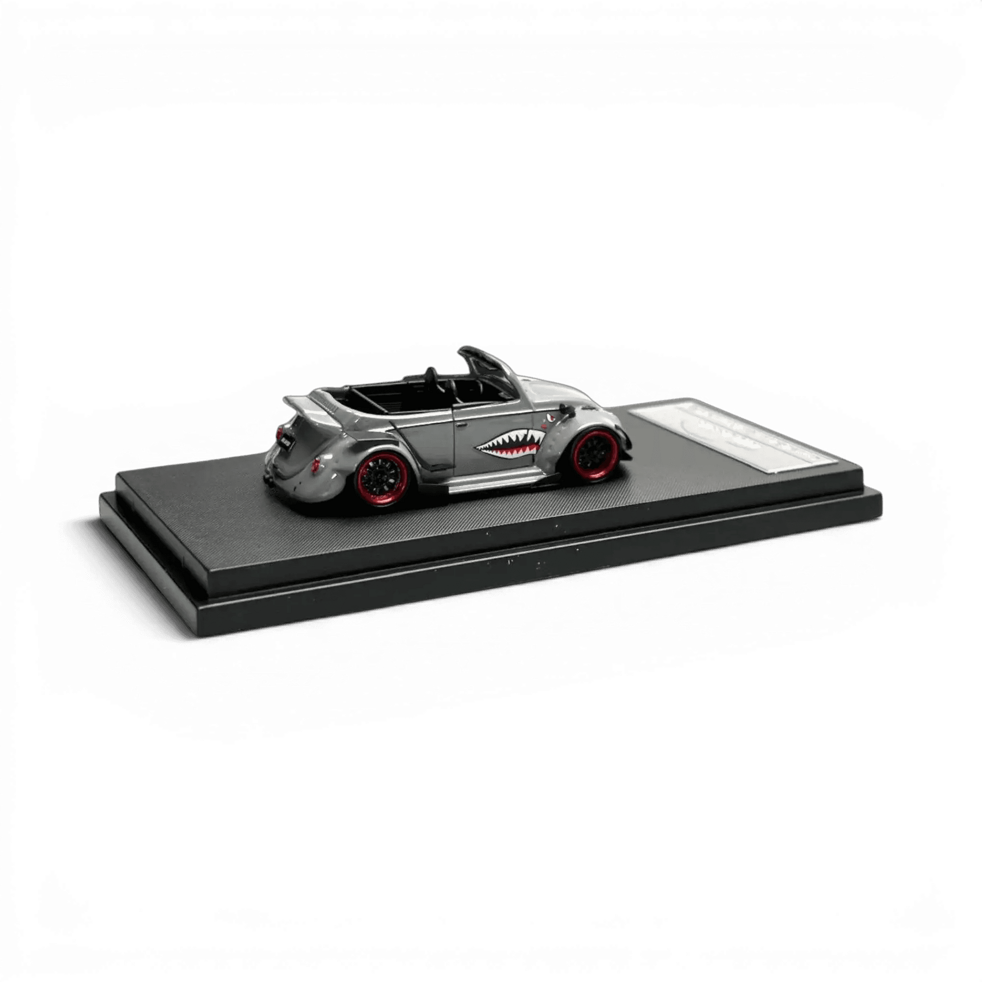HKM Model VW Beetle Convertible Grey Shark Mouth 1:64 - Lot57Supplies Diecast Shop