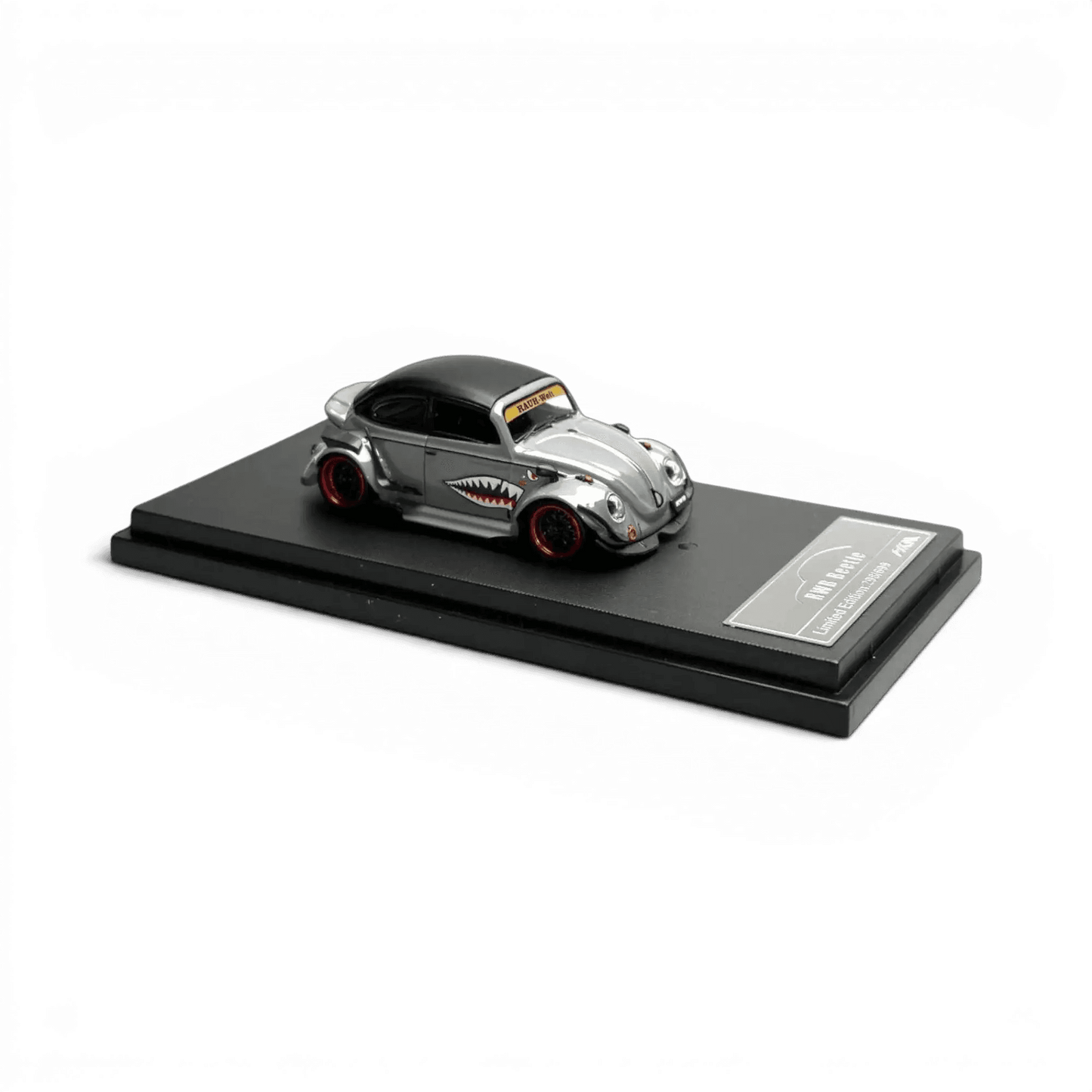 HKM Model VW Beetle Convertible Grey Shark Mouth 1:64 - Lot57Supplies Diecast Shop