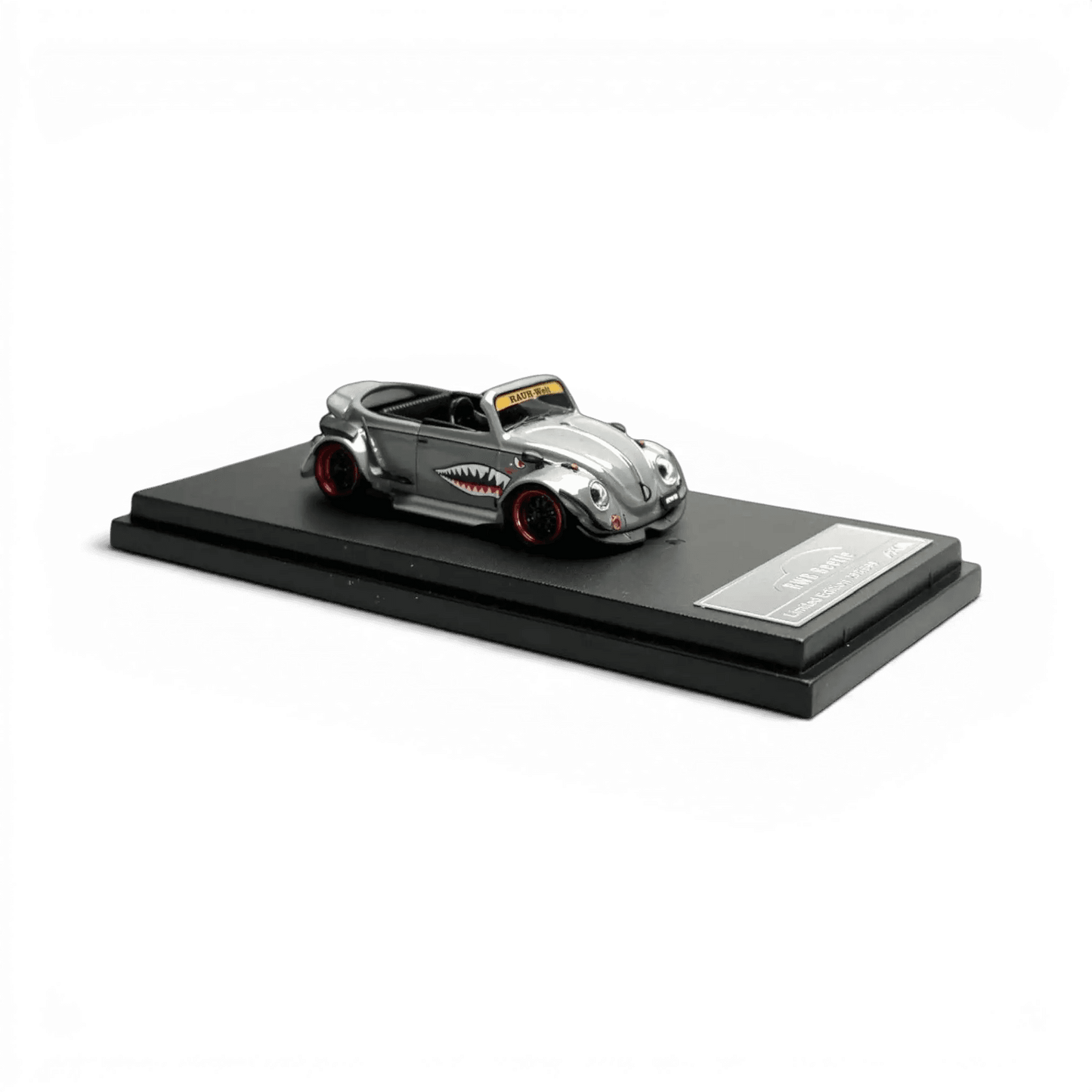 HKM Model VW Beetle Convertible Grey Shark Mouth 1:64 - Lot57Supplies Diecast Shop