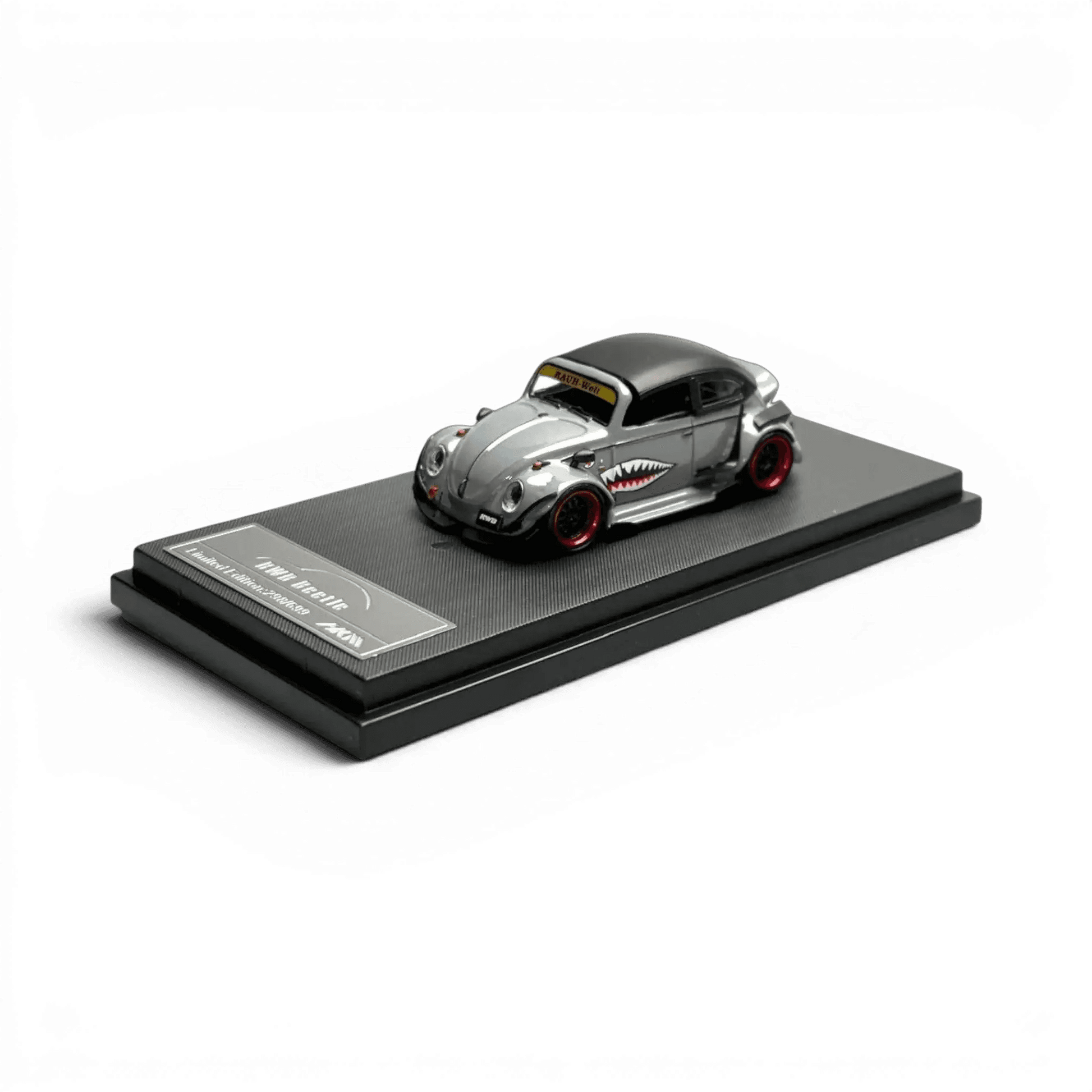 HKM Model VW Beetle Convertible Grey Shark Mouth 1:64 - Lot57Supplies Diecast Shop