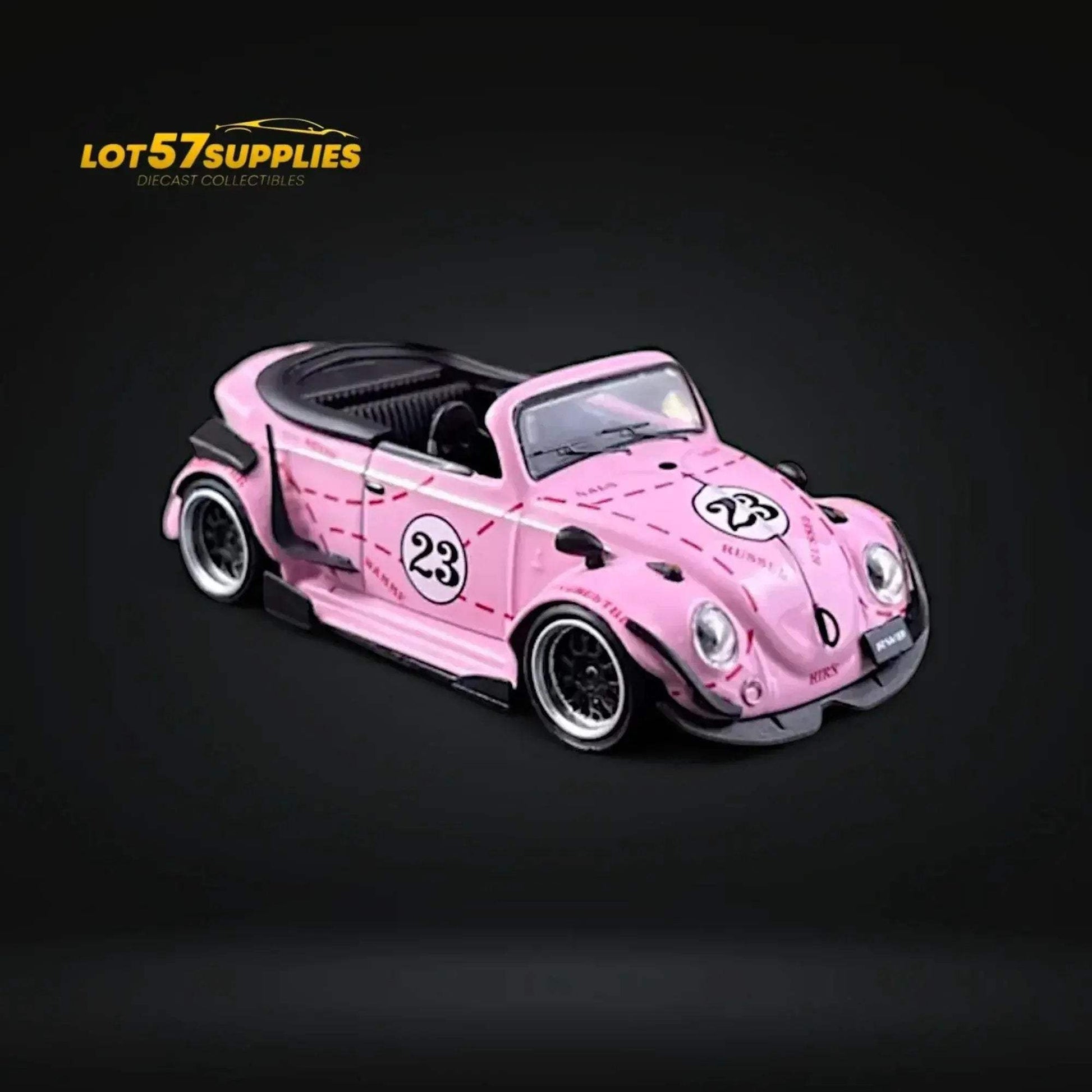 HKM Model VW Beetle Convertible Cabriolet Pink Pig Livery 1:64 Limited to 599 Pcs - ToylandEU