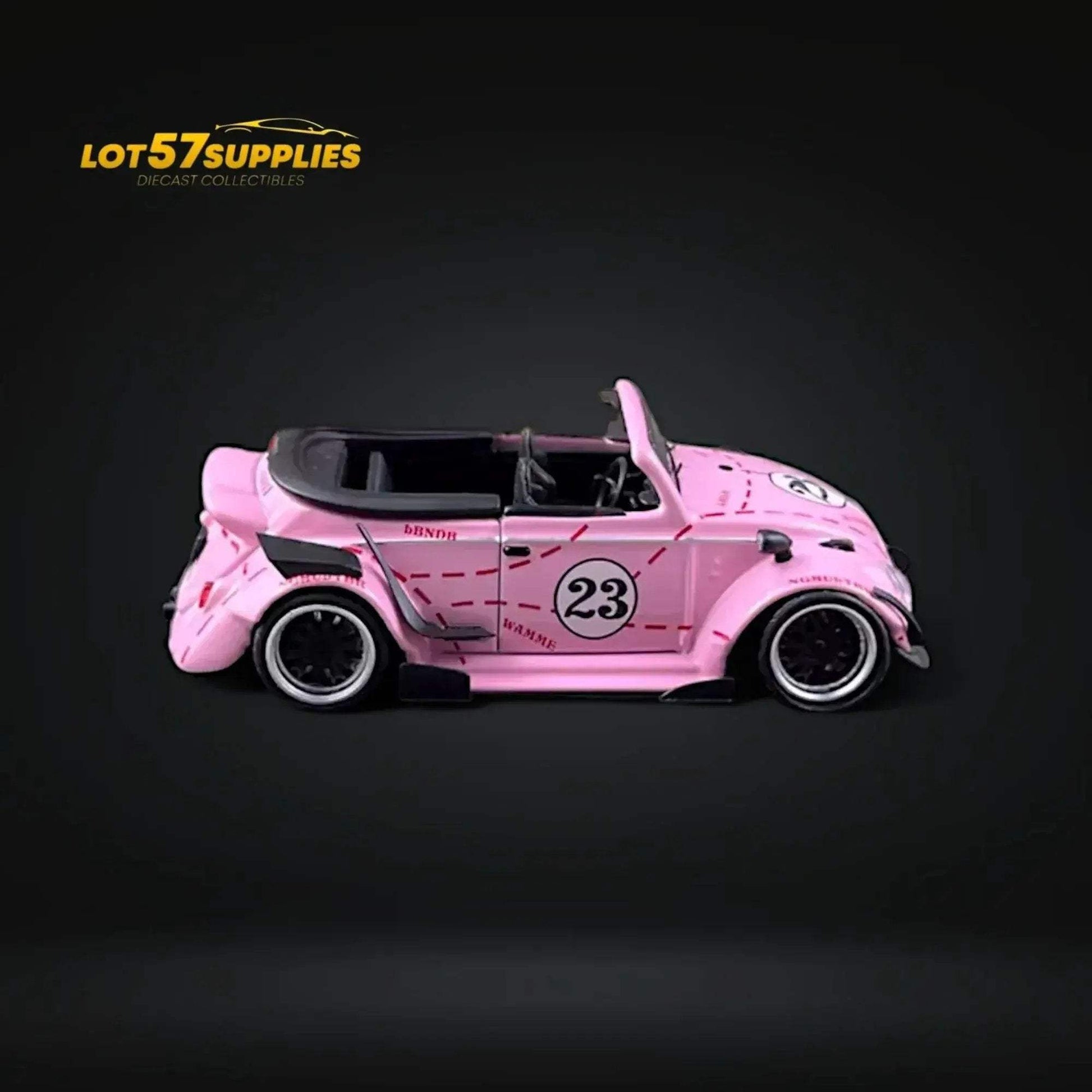 HKM Model VW Beetle Convertible Cabriolet Pink Pig Livery 1:64 Limited to 599 Pcs - ToylandEU