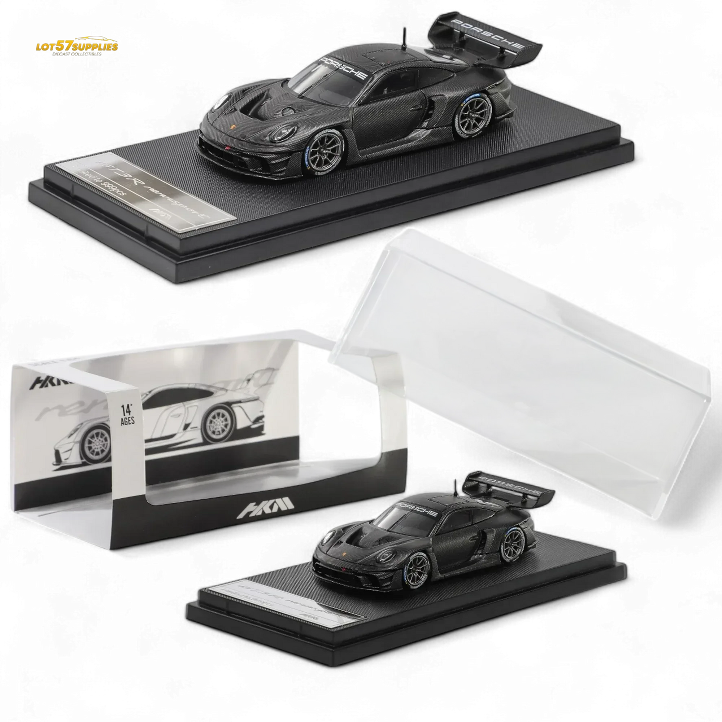 HKM 911 (992) GT3 R Rennsport - Full Carbon Black 1:64 - ToylandEU