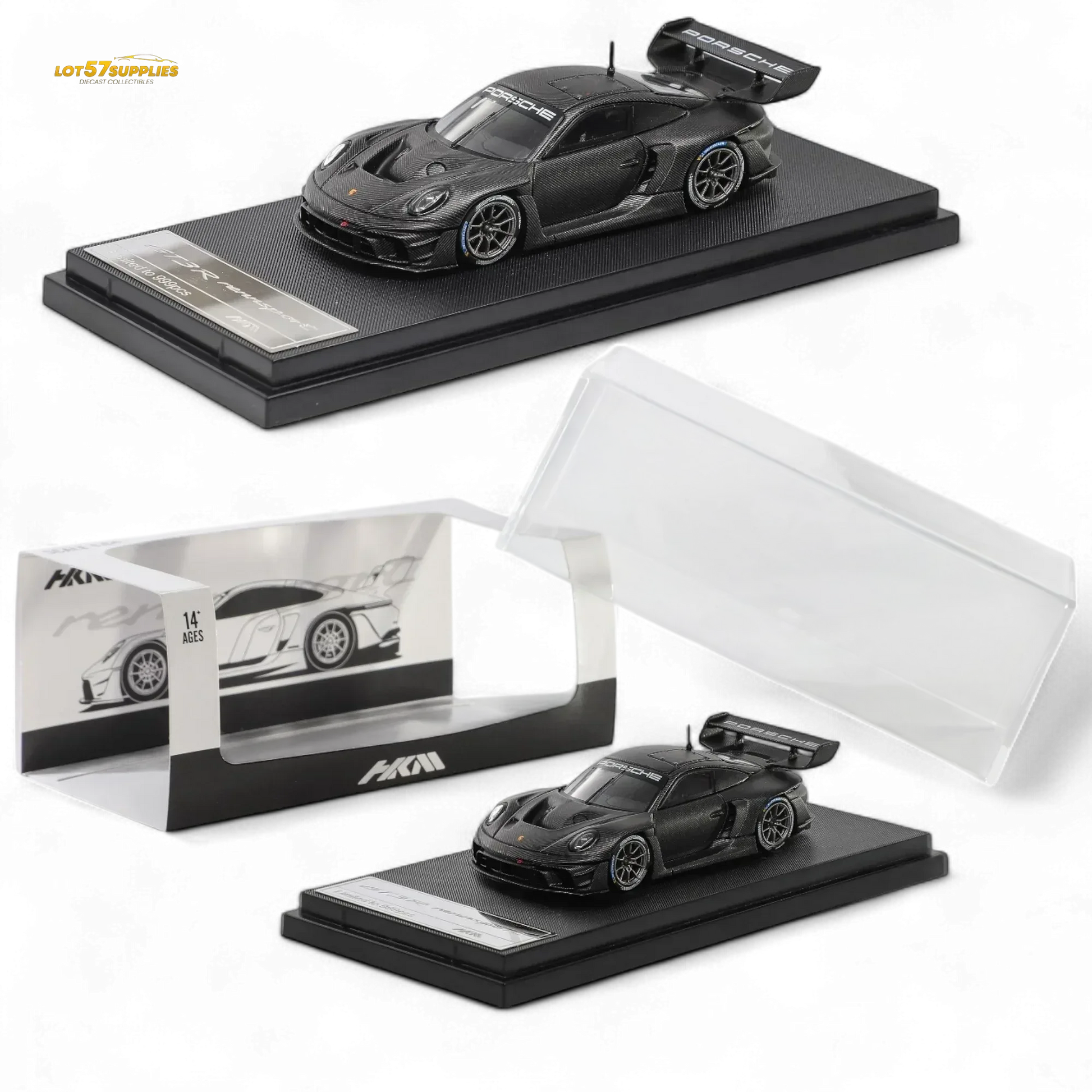 HKM 911 (992) GT3 R Rennsport - Full Carbon Black 1:64 - ToylandEU