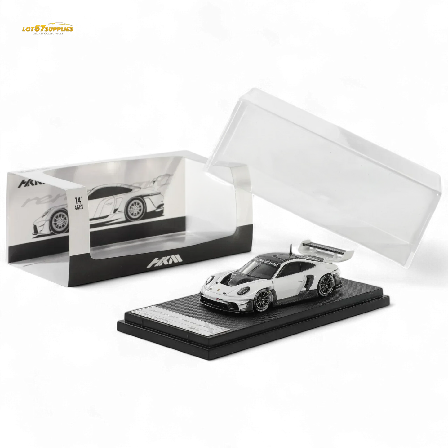 HKM 911 (992) GT3 R Rennsport - White/Carbon Hood 1:64 - ToylandEU