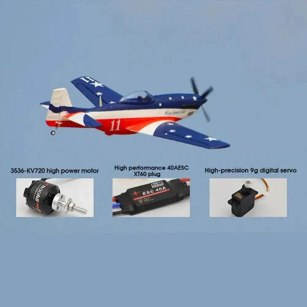  HOOKLL P51 Miss America 1200mm EPO RC Airplane KIT/PNP -  ToylandEU™