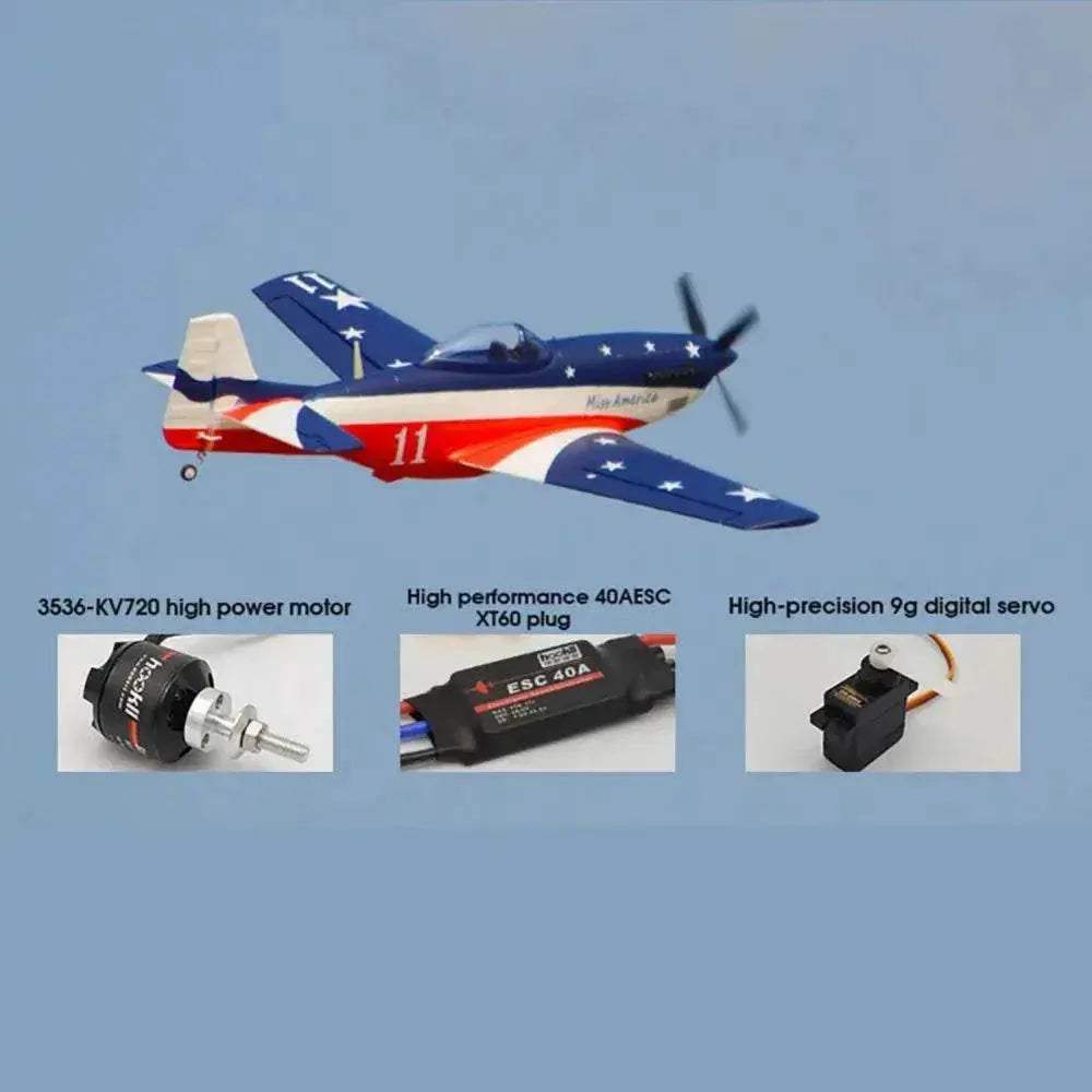  HOOKLL P51 Miss America 1200mm EPO RC Airplane KIT/PNP -  ToylandEU™