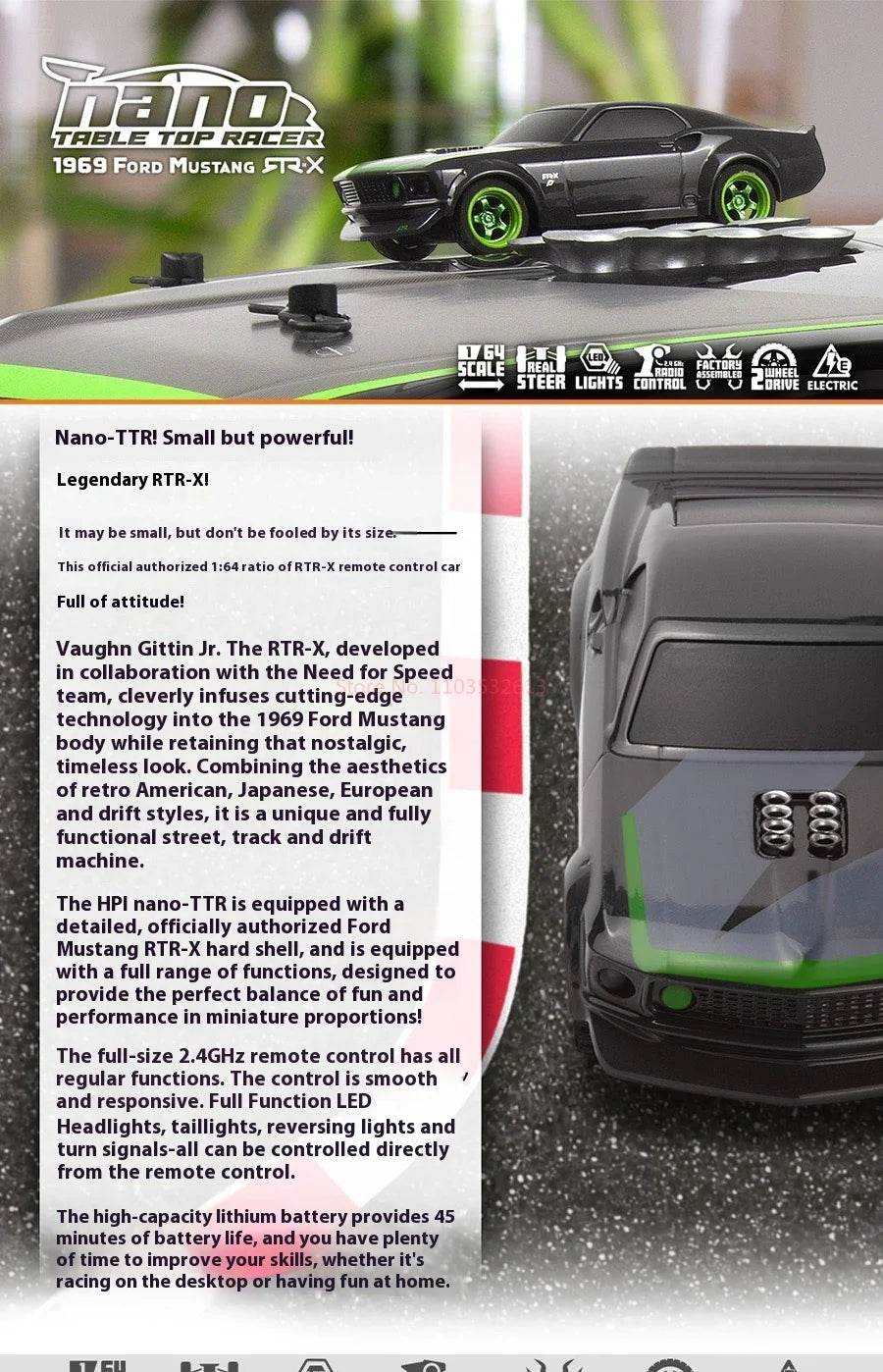 HPI 160980 NANO-TTR 1/64 MINI RC Remote Control Car Toys - ToylandEU