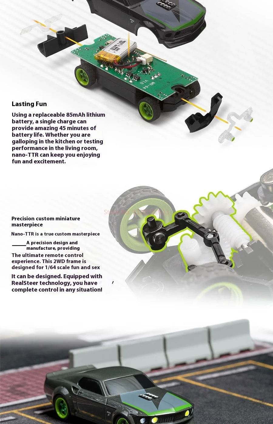 HPI 160980 NANO-TTR 1/64 MINI RC Remote Control Car Toys - ToylandEU