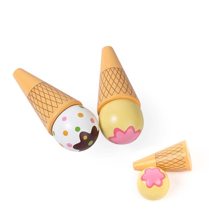 Wooden Kitchen Ice Cream Pretend Play Toy Set for Children, Magnetic Vanilla Chocolate -5 Toyland EU Toyland EU