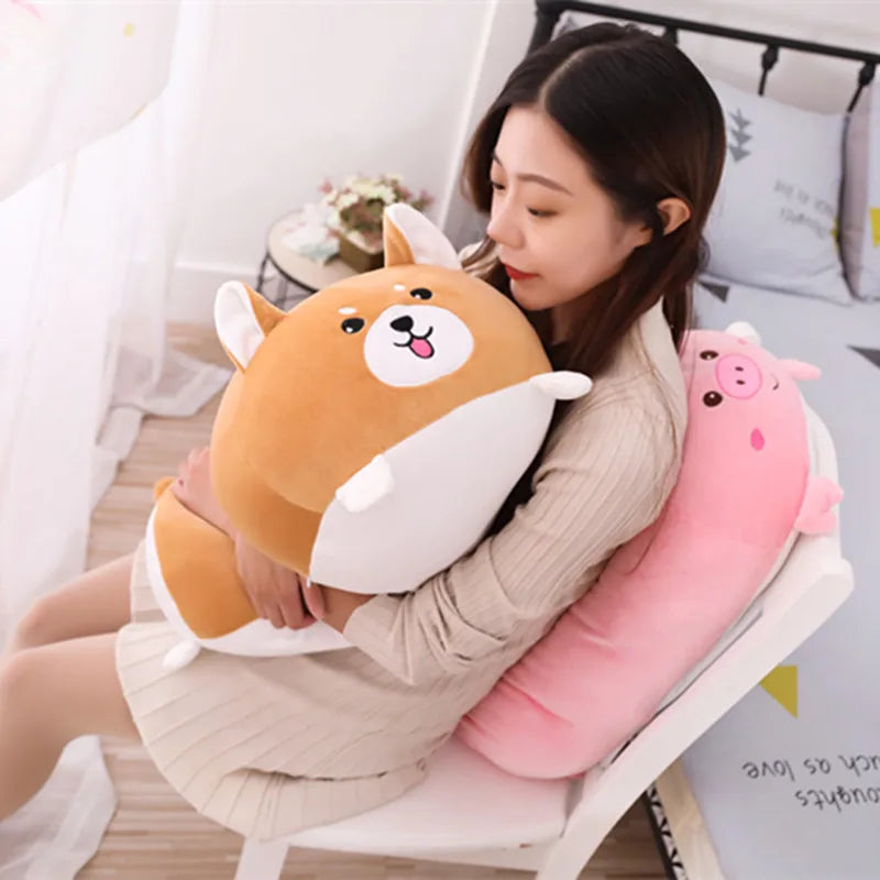Animal Plush Pillow | Cartoon Animal Plush Toy | PP Cotton Filling