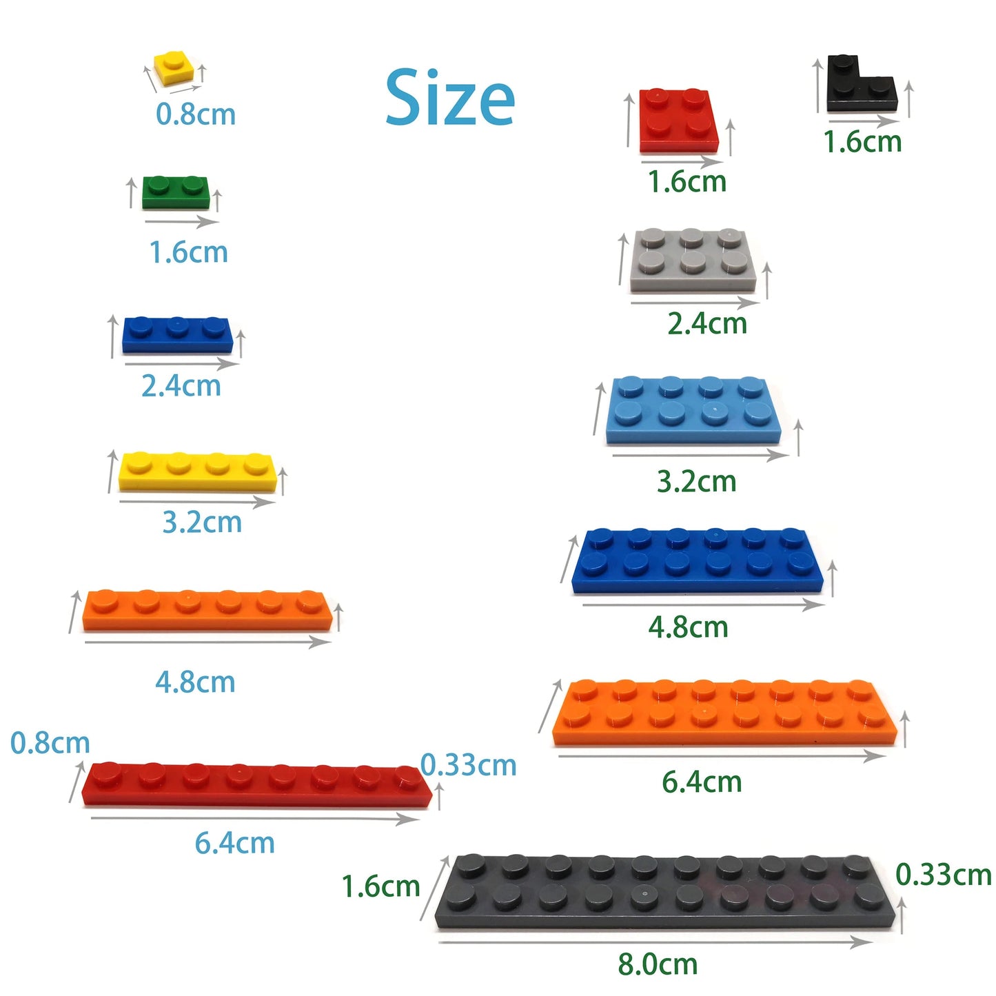 400pcs Assorted Color Building Blocks with Smooth Surface - ToylandEU