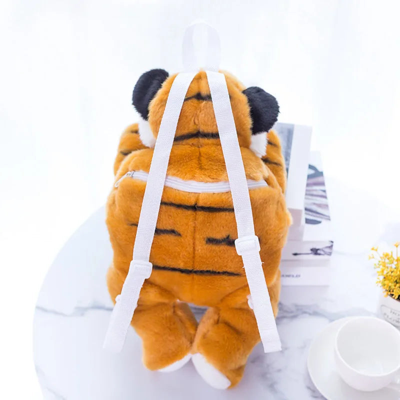 Wild Animal Plush Backpack with Lifelike Tiger Design - ToylandEU