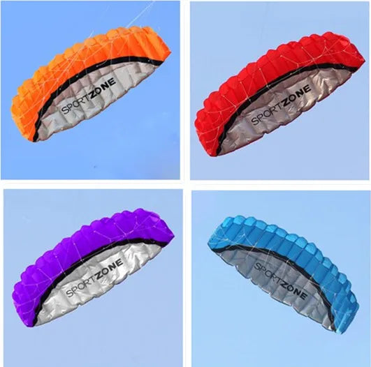 High-Quality 1.8m Dual Line Parafoil Parachute Kite Set with Handles and Bag