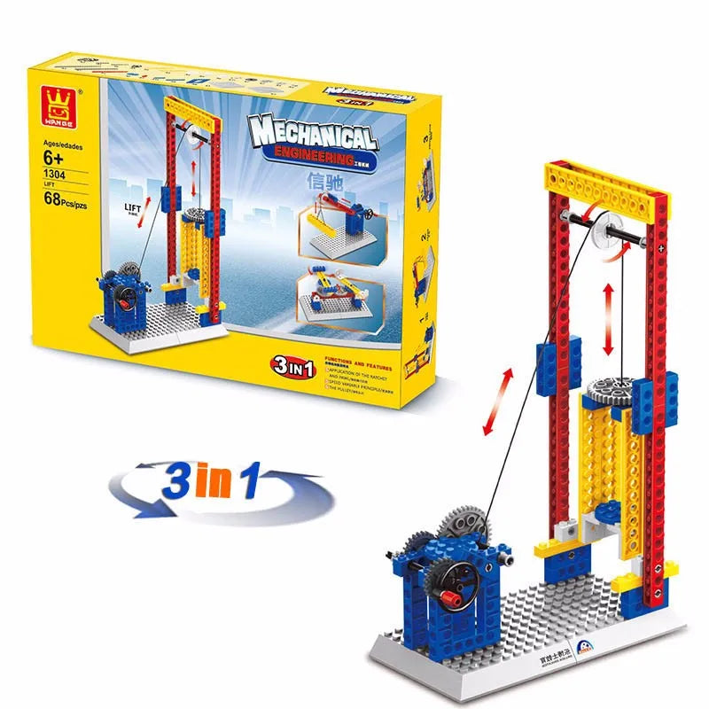 WANGE Electronic Mechanical Engineering Blocks Kit with 3-in-1 DIY Creative Design - ToylandEU