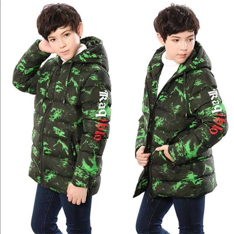 Fashionable Hooded Winter Coat for Boys 8-17T - ToylandEU