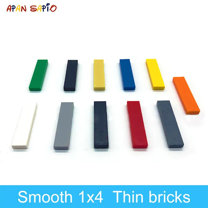 100pcs Building Blocks DIY Thin Figure 1x4 Dots Bricks Smooth - ToylandEU