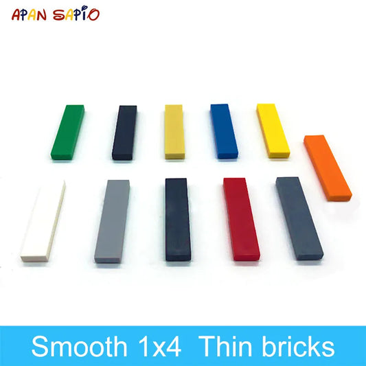 100pcs Building Blocks DIY Thin Figure 1x4 Dots Bricks Smooth - ToylandEU