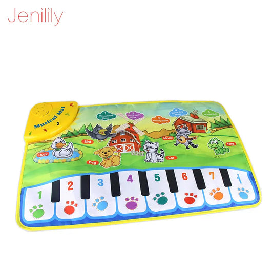Musical Animal Piano Mat for Babies - Interactive Multicolored Playmat