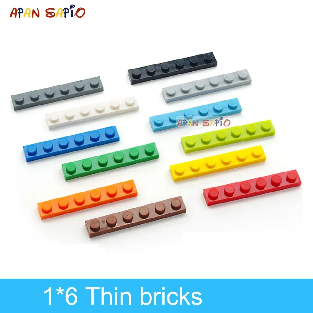 80-Piece DIY Building Blocks Kit with Thin Figures and 1x6 Dots - 12 Color Options - ToylandEU