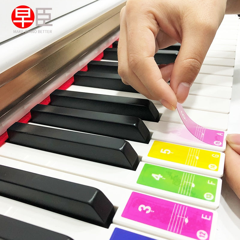 Electronic Piano Keyboard Sound Name Stickers - 49/61/88 Key Music Decal