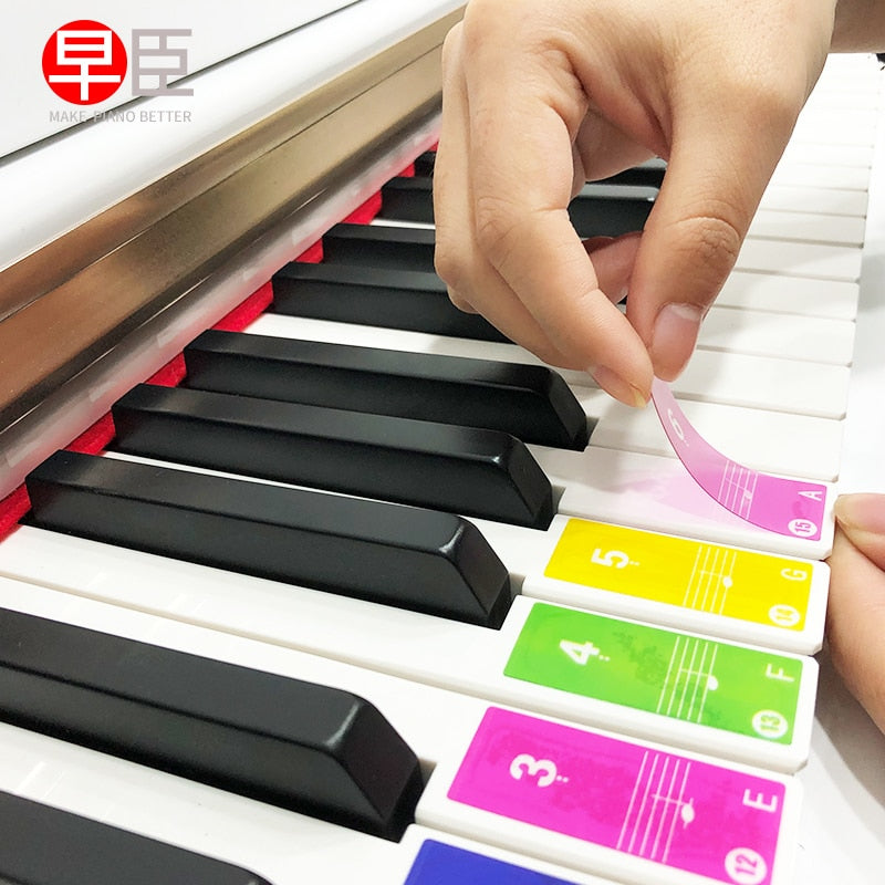 Electronic Piano Keyboard Sound Name Stickers - 49/61/88 Key Music Decal - ToylandEU