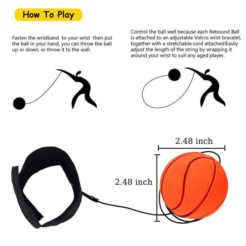 Elastic Rubber Hand Ball with Return String for Kids' Outdoor Play - ToylandEU