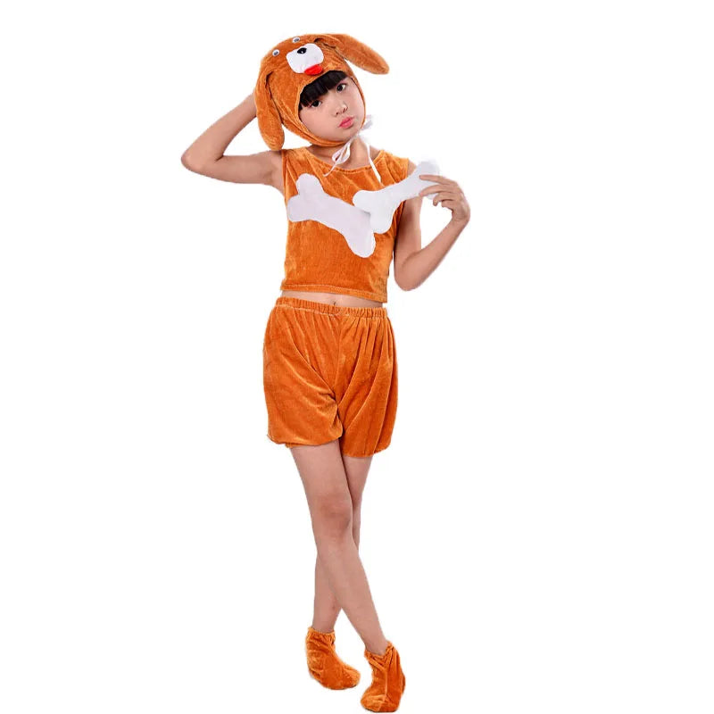 Charming Cartoon Puppy Costumes for Kids' Dances and Halloween Fun