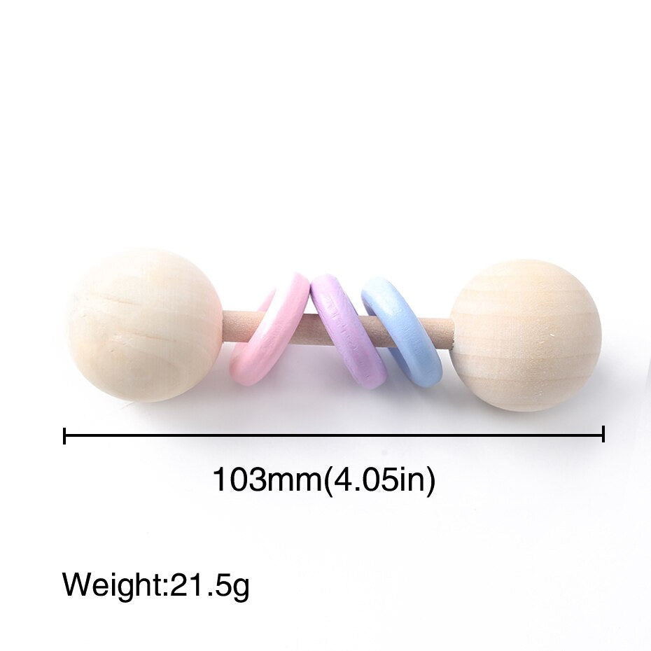 Wooden Teether Rattle Montessori Activity Gym Toy for Babies Toyland EU