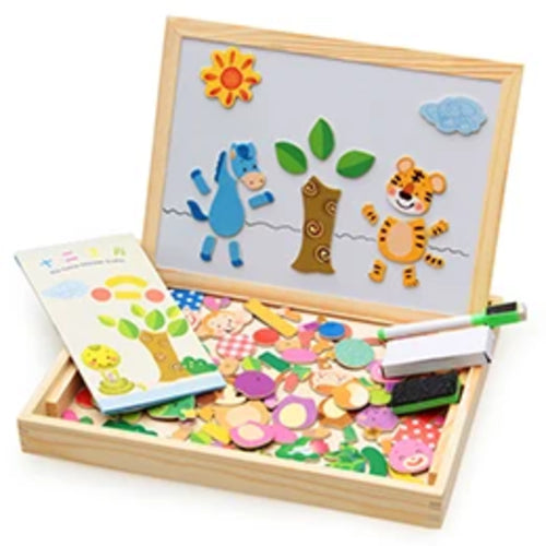 100+PCS Wooden Magnetic Puzzle Figure/Animals/ Vehicle /Circus Drawing ToylandEU.com Toyland EU