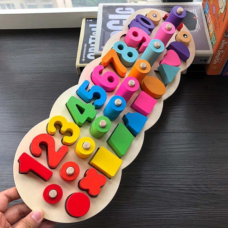 Wooden Montessori Counting and Shape Matching Educational Toy for Kids - ToylandEU