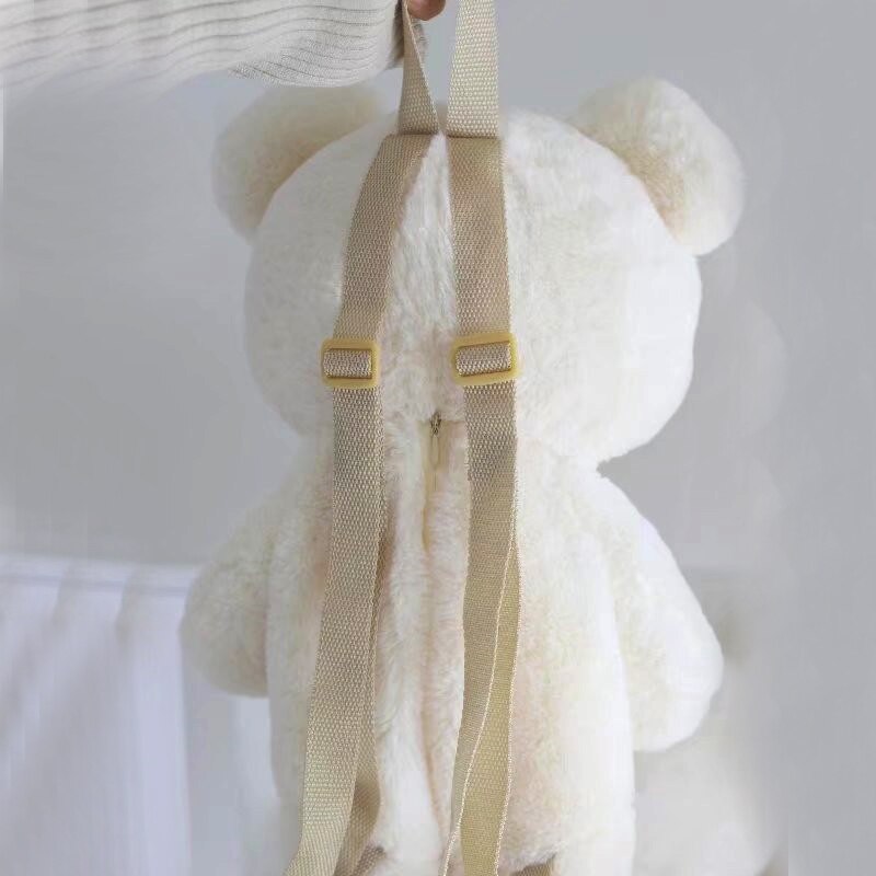 Cute White Plush Bear Backpack for Girls - 50cm