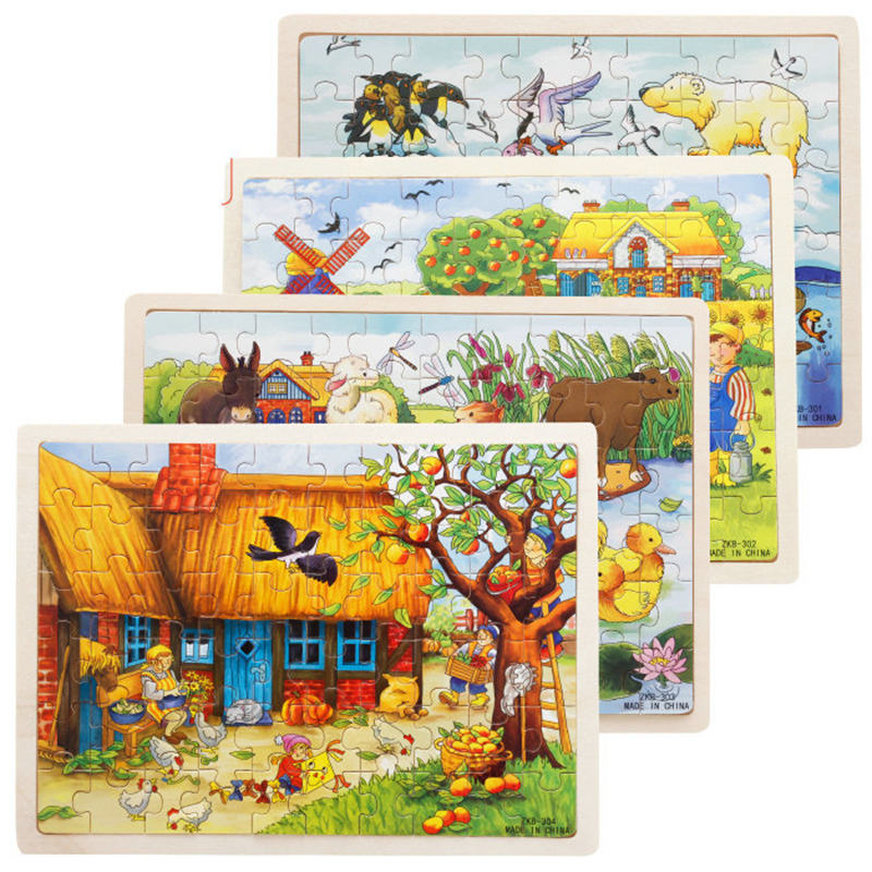 60-Piece 3D  Wooden Puzzle Set - Educational Toy for Children - ToylandEU