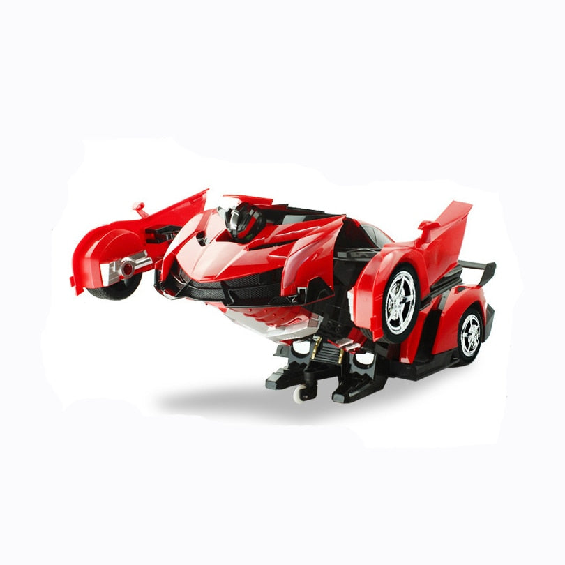 2-in-1 RC Car Converting and Sports Car Remote Control Robot Toy