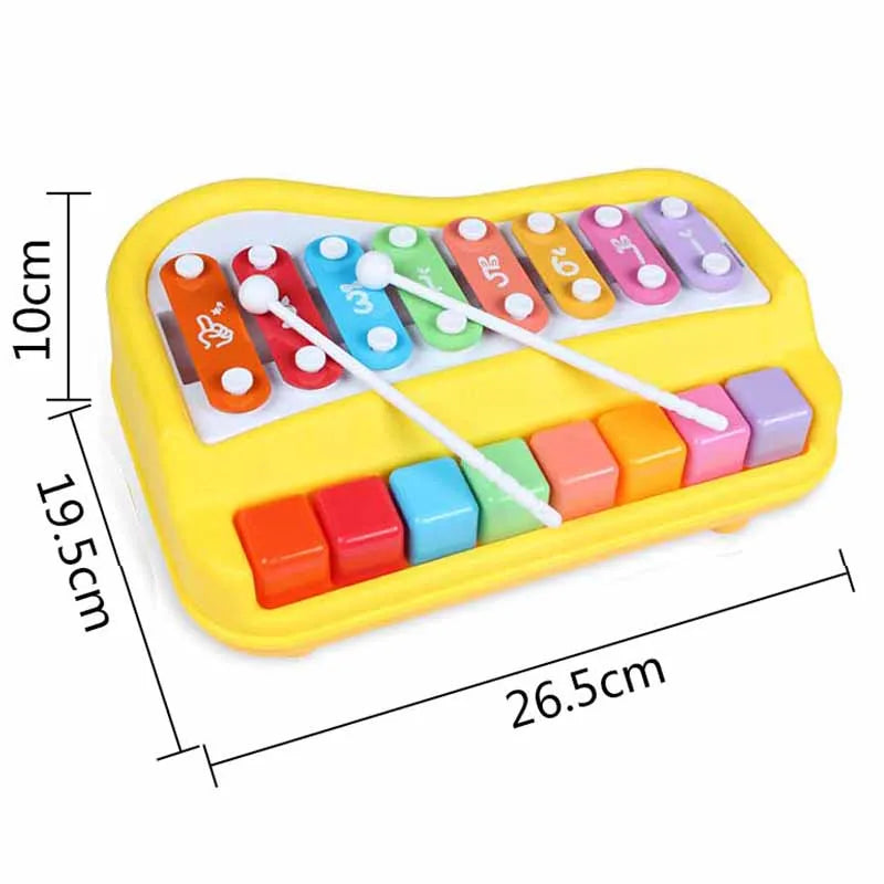 2 In 1 Piano Xylophone Educational Musical Instruments Toys with Music - ToylandEU