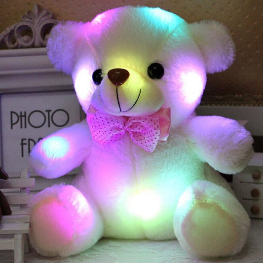 20CM Colorful Glowing Luminous Plush Teddy Bear Toy with LED Lights
