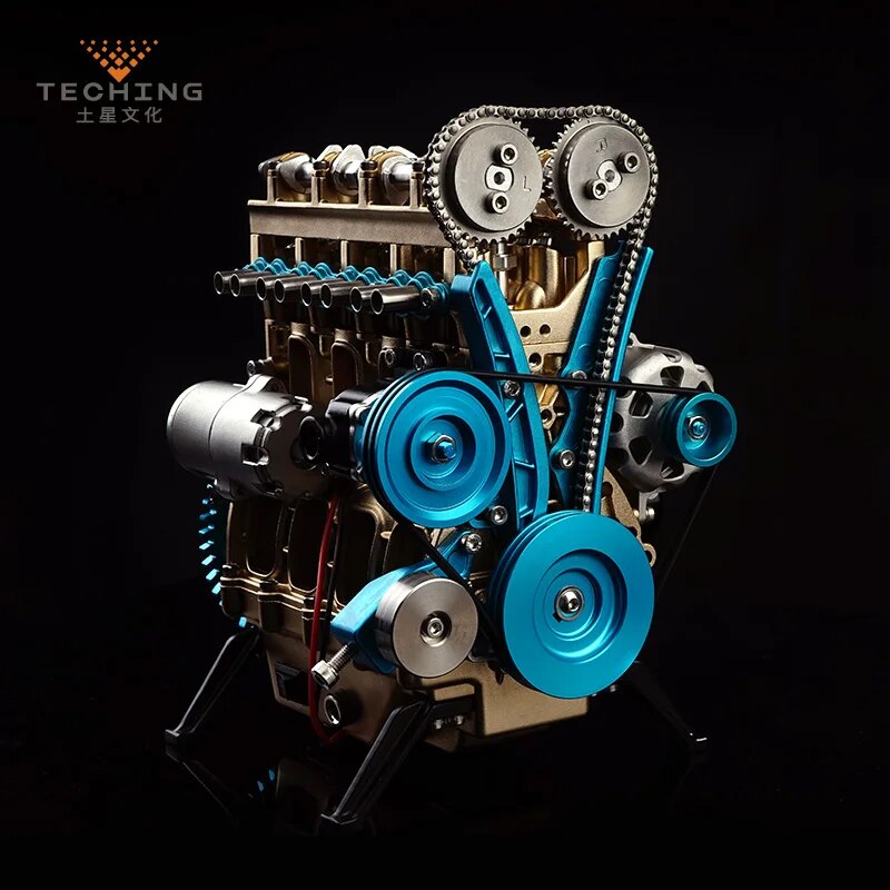 Full Metal Four-Cylinder Inline Toy Engine Model Building Kit - ToylandEU