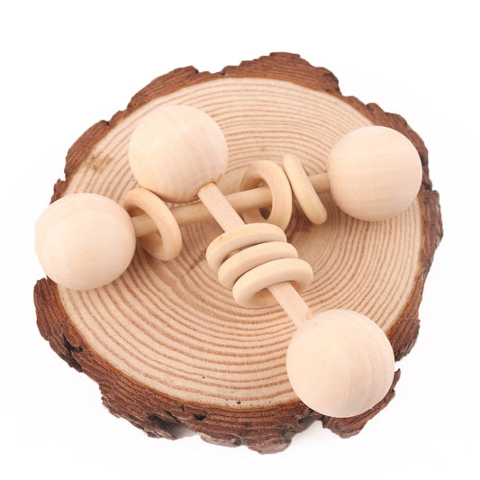 Wooden Teether Rattle Montessori Activity Gym Toy for Babies - ToylandEU
