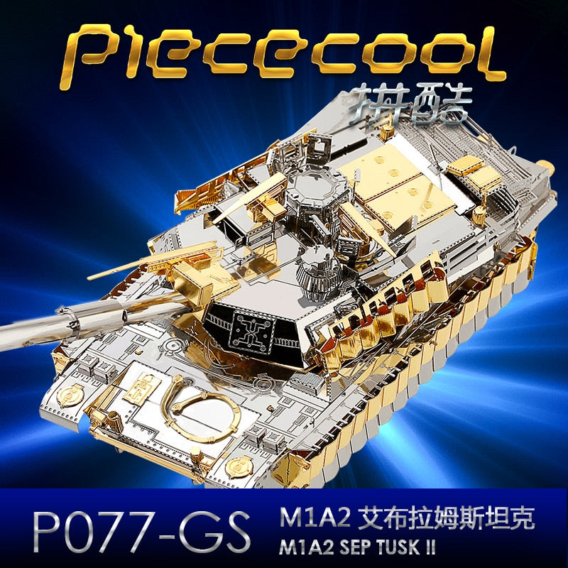 MMZ MODEL Piececool 3D Metal Puzzle M1A2 SEP Tusk2 Tank Military Assembly Kit - DIY 3D Laser Cut Model Puzzle Toy - ToylandEU