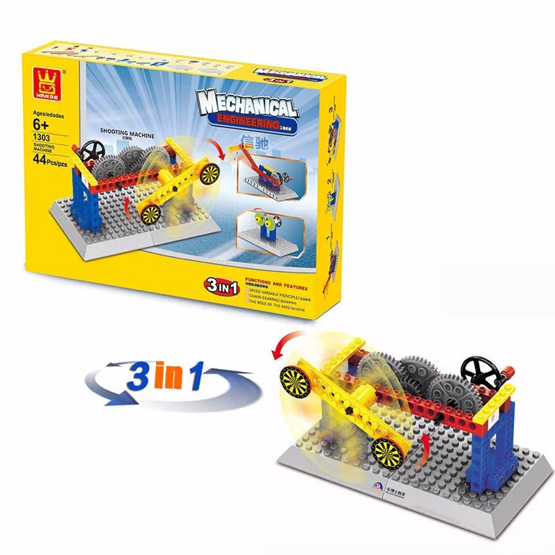 WANGE Electronic Mechanical Engineering Blocks Kit with 3-in-1 DIY Creative Design - ToylandEU