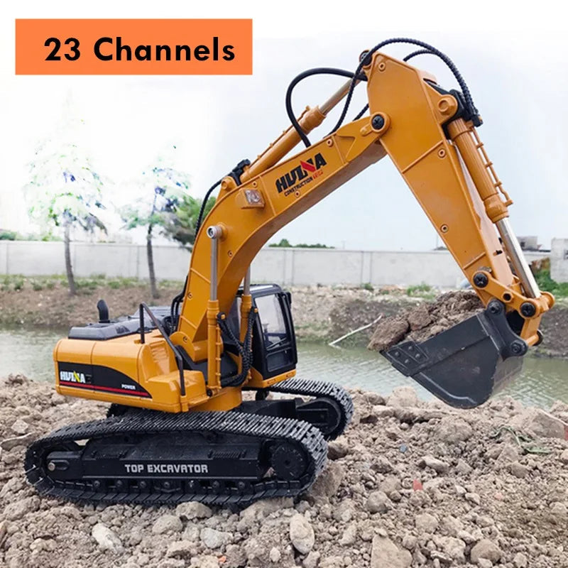 580 1:14 Scale RC Excavator with 40-Minute Battery Life and Realistic Features