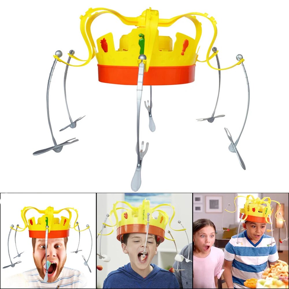 Funny Musical Rotating Crown Hat Chow Game Toy with Spinning Snacks - Perfect for Kids and Birthday Parties