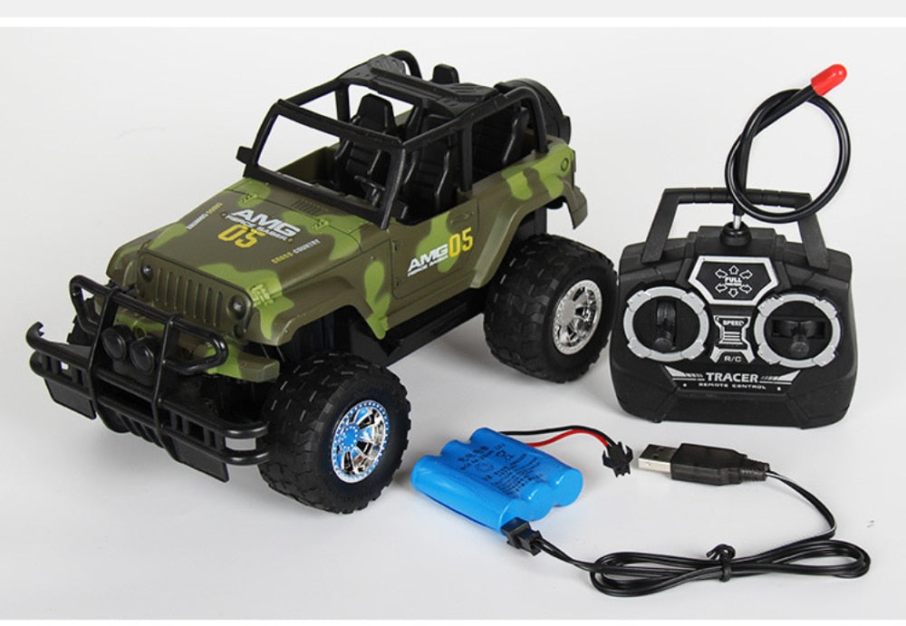 RC Jeep 1/22 Drift Speed Radio SUV Camouflage Military Remote Control Off-Road Vehicle Steering Wheel RC Car Toy - ToylandEU