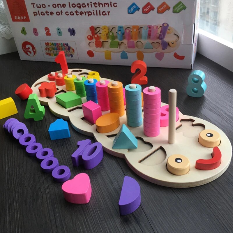 Wooden Montessori Counting and Shape Matching Educational Toy for Kids - ToylandEU