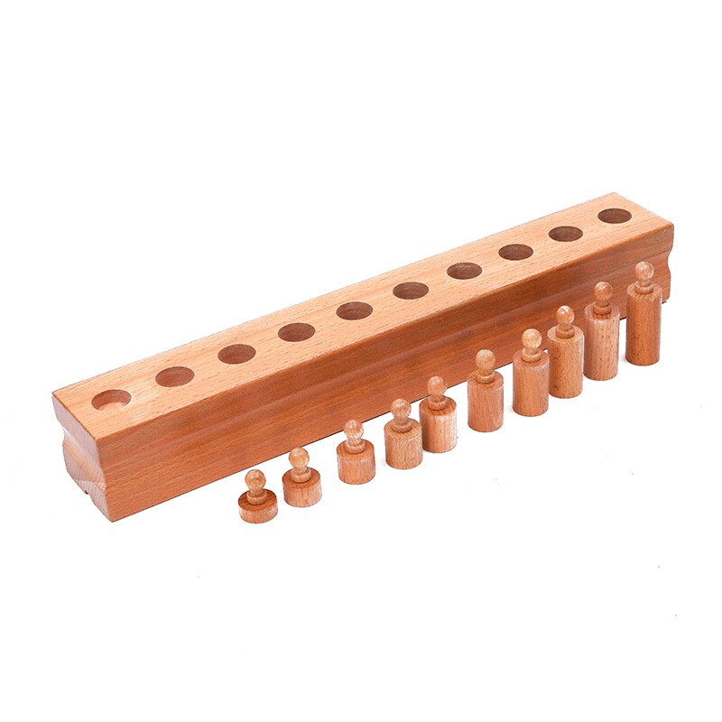 Wooden Montessori Knobbled Cylinders Block Set for Kids' Visual Learning Experience